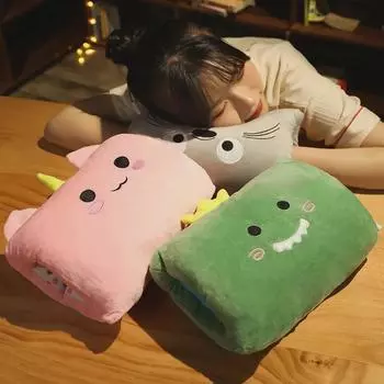 Милая плюшевая подушка-грелка для рук с изображением мультяшного кролика — идеально подходит для сна и подарков на день рождения Hand Warmer 23x30 cm