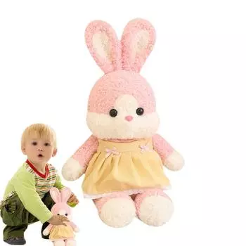 Милая плюшевая подушка в виде кролика с платьем, обнимающаяся игрушка-кролик, декоративная подушка для сна, успокаивающие игрушки, украшение стола на праздник, день рождения розовый