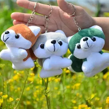 Милая плюшевая подвеска в виде хаски, кукла, маленькая собачка, мини-кукла, брелок, сумка, подвесная кукла, женская 12-13Cm