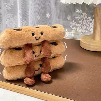 Милая плюшевая подвеска в виде хлебной палочки, мультяшный брелок, милая кукла-багет, брелок для ключей, подвески на рюкзак, держатель для ключей в машину, подарки 1Pc