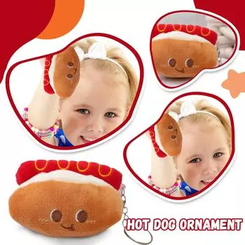 Милая плюшевая подвеска в виде хот-дога, кукла-бутик в виде маленькой хот-дога, брелок-подвеска в виде школьного портфеля в виде хот-дога One Size