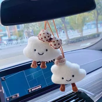 Милая плюшевая подвеска в виде облака с улыбкой, мягкая кукла, игрушка, рюкзак, подвески, украшения, автомобильные брелки, подарок A2