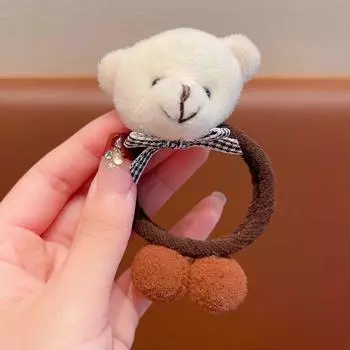 Милая плюшевая повязка на голову с кроликом, со сладким характером, простой японский стиль, застежка-молния, резинка, аксессуар для волос - повязка на голову с пучком