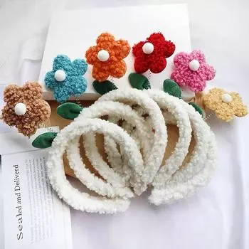 Милая плюшевая повязка на голову с крючками в виде солнечного цветка, детская повязка на голову для мытья лица, кавайная повязка на голову, головной убор, головные уборы для девочек, детские аксессуары для волос