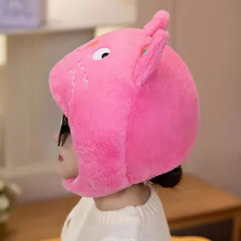 Милая плюшевая шапка, мягкий кошачий мультфильм, новинка, вечерние головные уборы с животными, головной убор для