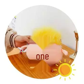 Милая плюшевая сумка кроссбоди «Дофамин» с куклой с выпученными глазами и кудрявыми волосами - Супер милый и забавный кошелек для монет Standard жёлтый