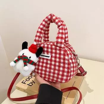 Милая плюшевая сумка женская осенне-зимняя милая и классная косая сумка-спиннинг рождественская оригинальная переносная сумка для боулинга через плечо
