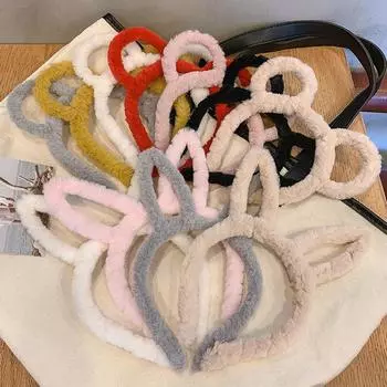 Милая плюшевая заколка-повязка на голову в виде медведя-кролика: 3D All-Match Outdoor/Washing Face Hair Accessories