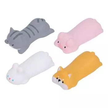 Милая подставка для запястья, эргономичный дизайн с животными, снижает усталость, мультяшная подушка для поддержки запястья из ПУ для мыши Ke Grey Cat