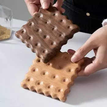 Милая подставка под печенье, деревянная подставка под чашку, подставки под напитки, квадратная подставка под чашку для чая, кофе, подставка под горячее, подставка под столовые приборы, кухонные принадлежности 9cmx9cm