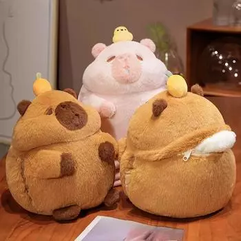 Милая подушка-капибара, мягкая подушка для спины, плюшевая игрушка-мышка, тряпичная кукла для девочки, подарок на день рождения 30cm розовый