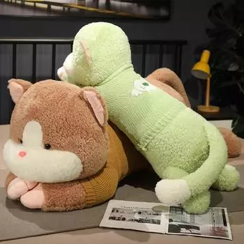 Милая подушка-кошка, кукла-девочка, спящая на кровати, тряпичная кукла, кукла-медведь, большая плюшевая игрушка 90 cm