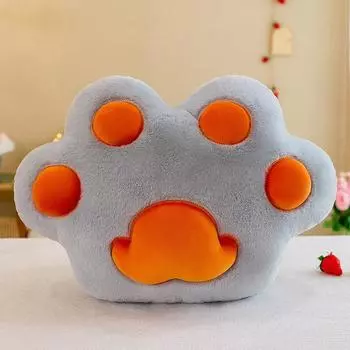 Милая подушка-плед в виде медвежьей лапы, плюшевая игрушка, подушка в виде кошачьей лапы, подушка для сиденья в гостиной, татами, спинка для дома и офиса 50cm*35cm0.63kg серый