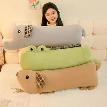 Милая подушка в виде животного, спальная сторона с длинными ножками, подушка на изголовье кровати, Yike, имитирующая кроличью шерсть, девочка-крокодил спит с ней 90cm