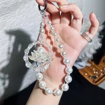 Милая подвеска-бабочка, блестящий ремешок для телефона со стразами, изысканный декор в виде сумки-шнурка для телефона с бисером Style A