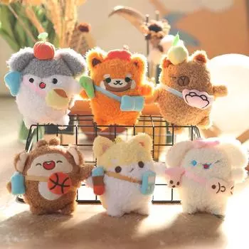 Милая подвеска Kapibala, плюшевая игрушка, кукла, маленькая обезьянка, енот, сумка, подвесной брелок 11Cm