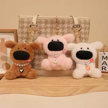 Милая подвеска с большим носом в виде собаки Вест-Хайленд, плюшевая игрушка, кукла, щенок, сумка, подвесной брелок для ключей, ребенок 4 inch