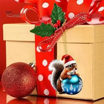 Милая подвеска в виде белки, автомобильная подвеска с шнурком, легко подвешивается, универсальный брелок для сумки, украшение Squirrel