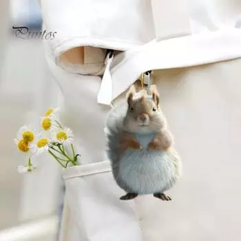 Милая подвеска в виде белки из акрила, подвесное украшение со шнурком, легко повесить, очаровательное подвесное украшение в виде животного, брелок-подвеска Squirrel