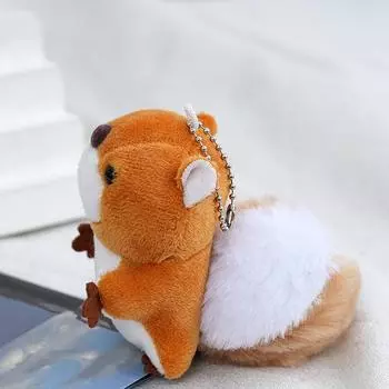 Милая подвеска в виде белки с большим хвостом, плюшевая игрушка, маленькая кукла-белка, подвеска на сумку, брелок A3