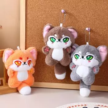 Милая подвеска в виде лисы, плюшевая кукла, брелок, мультяшная маленькая лиса, плюшевое животное, брелок для рюкзака, подвески, сумка, телефон, автомобиль, декор, подарки