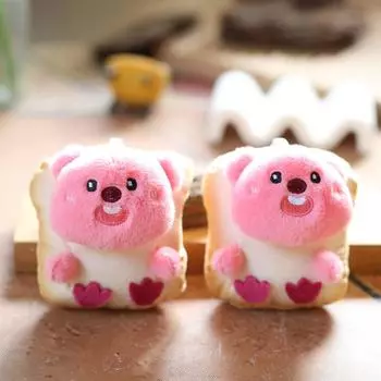 Милая подвеска в виде маленькой мышки-тоста, плюшевая игрушка, кукла, маленькая белка, сумка, подвесной брелок, кукла 12cm