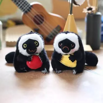 Милая подвеска в виде обезьяны с белым лицом, плюшевая игрушка, кукла, маленькая обезьянка, школьный рюкзак, подвесное украшение, брелок, кукла 13cm