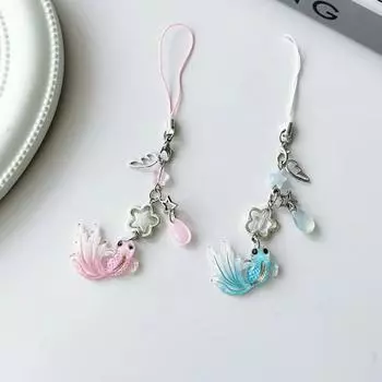 Милая подвеска в виде рыбки кои, брелок для ключей, цепочка для телефона, шнурок для камеры, анти-потеря, украшения, аксессуары, подарок розовый