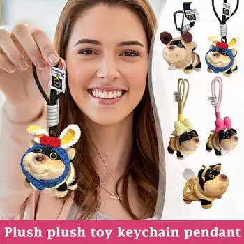 Милая подвеска в виде щенка пчелы для сумки для девочек, плюшевая кукла-брелок для куклы, высококачественная подвеска в виде школьной сумки One Size