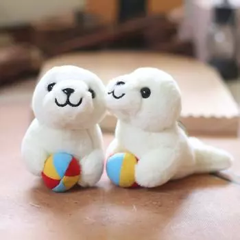 Милая подвеска в виде тюленя, плюшевая игрушка, кукла морского льва, мультяшная сумка, подвесной брелок, кукла 12Cm