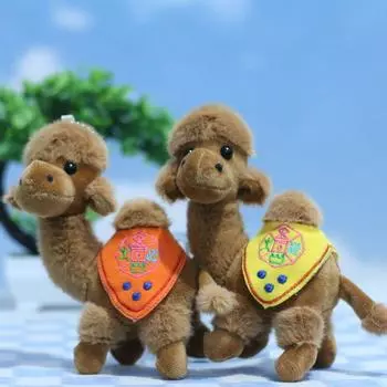 Милая подвеска в виде верблюда, плюшевая игрушка, мультяшная кукла-верблюд из пустыни Дуньхуан, мягкая кукла-брелок, брелок для ключей на рюкзак, украшение для автомобиля as the picture