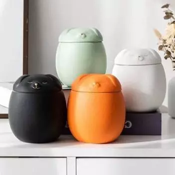 Милая погребальная урна для домашних животных, керамический держатель для захоронения, урна для птиц и мышей, украшение для рабочего стола white cat