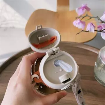 Милая портативная детская чашка-непроливайка с модной ручкой и дизайном кофейная чашка с мультяшной детской водой, портативная и большая емкость