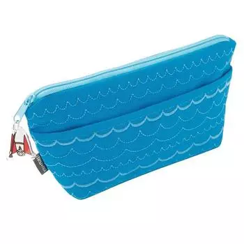 Милая портативная косметичка большой вместимости, креативный мультяшный океанический пенал, сумка для хранения канцелярских принадлежностей, школьные принадлежности синий