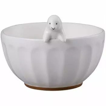 Милая посуда БЕЛЫЙ ЗООПАРК пиала для риса с фигуркой-печатью SAN3398-2