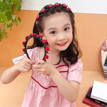 Милая повязка для волос с цветком, детская заколка для волос, повязка на голову ручной работы, подарки на день рождения, головные уборы, аксессуары для волос