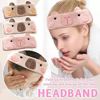 Милая повязка на голову для мытья лица, женская осенне-зимняя повязка на голову, повязка на голову для мытья лица, повязка на голову, маска для макияжа, специальный головной убор One Size кофейный