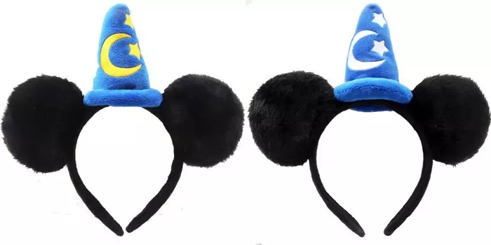 Милая повязка на голову с мышкой Мими для косплея на вечеринку на Хэллоуин Милая повязка на голову с Минни Маус и большой лентой Волшебная шляпа Микки Мауса Повязка на голову с лентой в виде мышки и ушками Блестки розовый