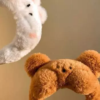 Милая повязка на голову с плюшевым медведем и кроликом для девочек, осенне-зимний обруч для головы, мультяшная повязка на голову, аксессуары для волос коричневый