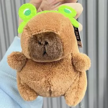 Милая повязка на голову в форме животных, плюшевая игрушка-капибара, подвеска, мягкая кукла, брелок, украшения, аксессуары для сумки автомобиля, украшение на брелок красный