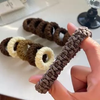 Милая повязка на голову в виде шарика осень/зима: Женская эластичная бесшовная резинка для волос, модный аксессуар для конского хвоста. F1234