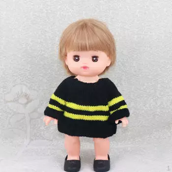 Милая повседневная одежда, черный свитер для куклы Mellchan 25 см, осенние наряды, аксессуары