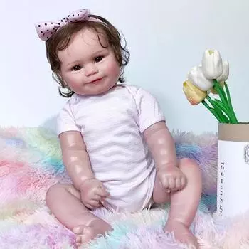 Милая принцесса Лори с короткими волосами, милая детская мягкая виниловая кукла-перерождение, тканевая кукла 50cm белый