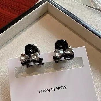 Милая принцесса Стразы Мини-заколка для волос, Симпатичная заколка-бабочка с бантом для боковых причесок и челки, На дни рождения или для подружки невесты