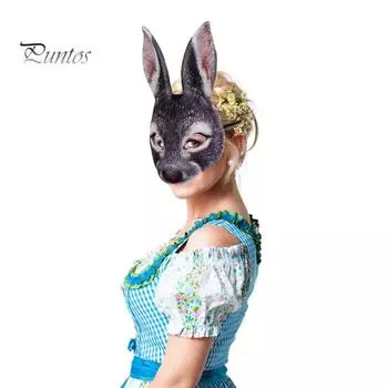 Милая привлекательная маска для косплея из ЭВА, карнавальная вечеринка, маска с кроликом, праздничные принадлежности чёрный