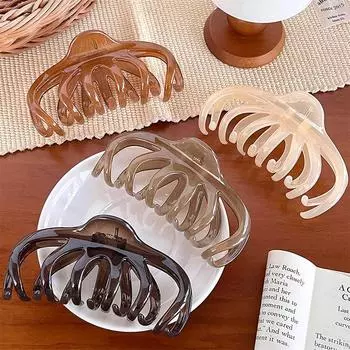 Милая простая заколка для волос для женщин и девочек, универсальная заколка-акула, модные аксессуары для волос, винтажная заколка для волос, подарки бежевый