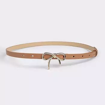 Милая пряжка-бант для женщин из искусственной кожи, тонкий ремень для платья для женщин, роскошный дизайнерский брендовый ремень на талию as the picture