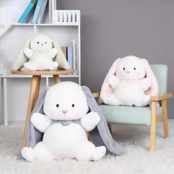 Милая пушистая кукла кролик Джейд-33см 33cm розовый