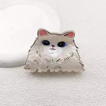 Милая пушистая заколка для волос в виде кошки, мультяшная креативная заколка-акула в виде животного, простые игривые аксессуары для волос для женщин