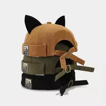 Милая японская универсальная кошачья шляпа в форме кошачьих ушей, приготовленная на пару, в форме кошачьих ушей, для женщин, летняя корейская версия, шапка-купол, модная шляпа владельца земли one size